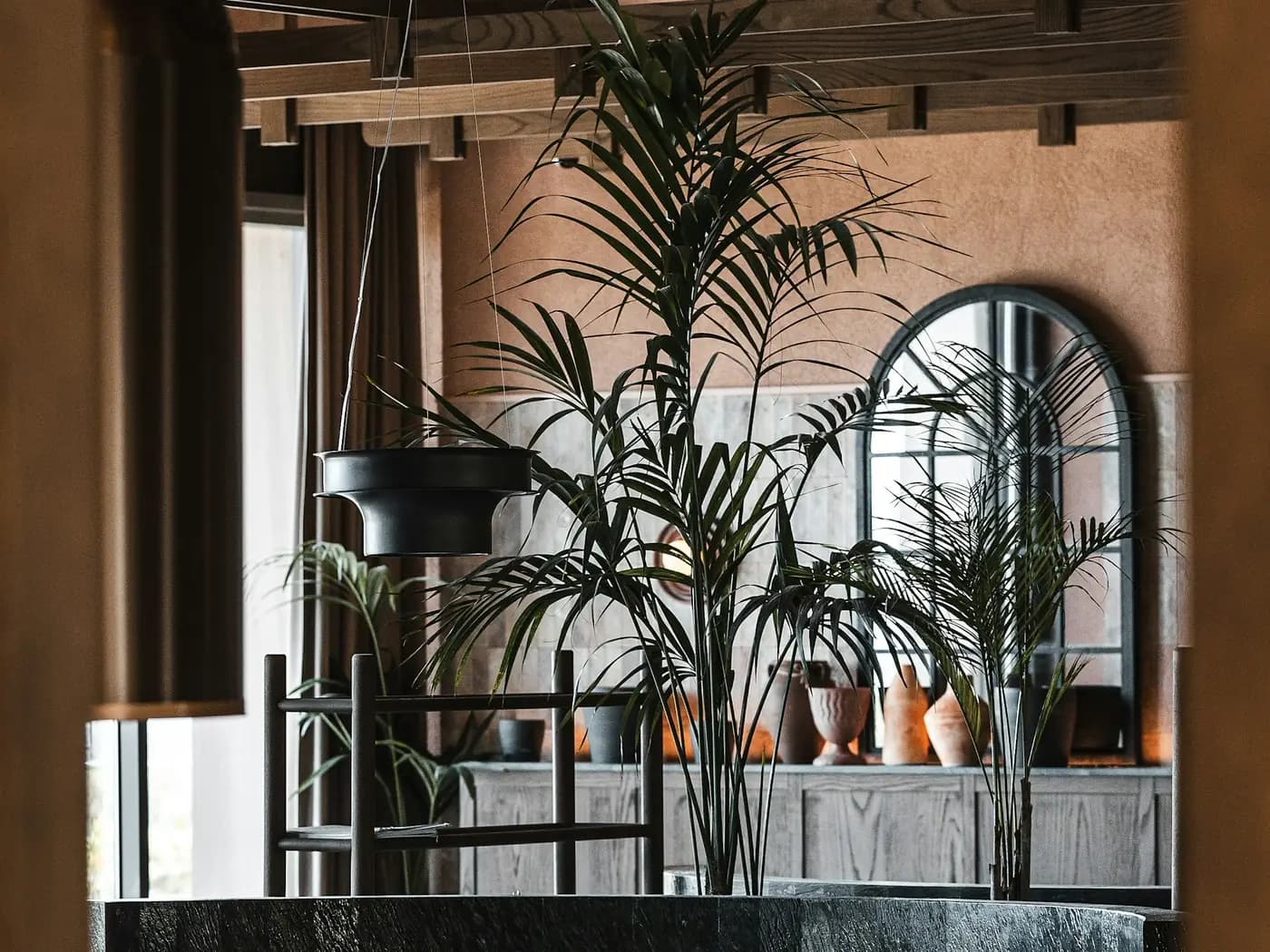 The dining room of a restaurant.